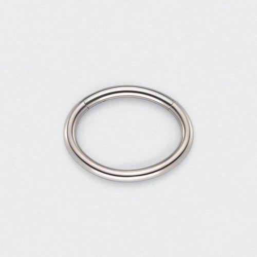 Segment Ring Oval Shape in Silver - Titanium