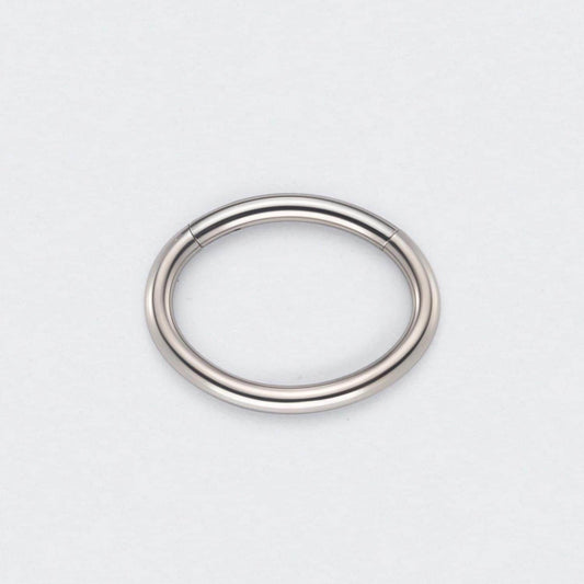 Segment Ring Oval Shape in Silver - Titanium