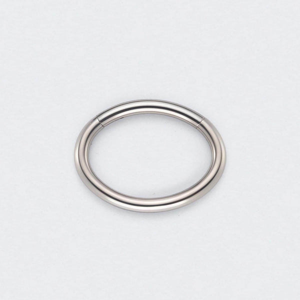 Segment Ring Oval Shape in Silver - Titanium