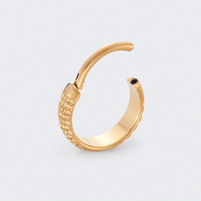 Huggie Hoop Bump Cut in Gold - Titanium