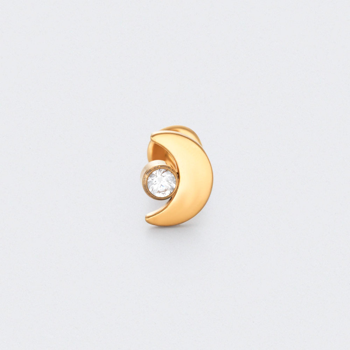Moon Shape with CZ Labret in Gold - Titanium